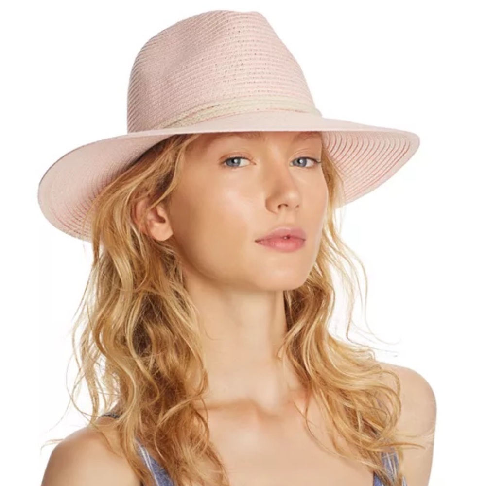 Revolve x Ale by Alessandra Mariella Blush Straw Fedora Rancher Hat - Picture 1 of 12
